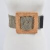 Oversized Bamboo-Buckle Elastic Waist Belt