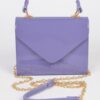 Enamel Faux Leather Single-Handle Clutch – Glossy Finish
