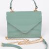 Enamel Faux Leather Single-Handle Clutch – Glossy Finish