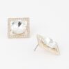 Framed Rhinestone Stud Earrings – Polished Sparkle