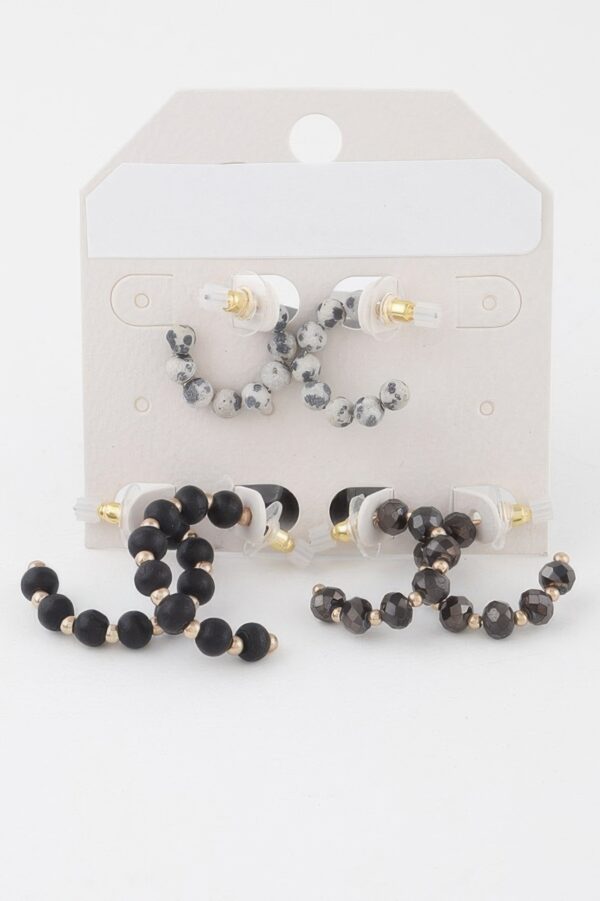 Crystal Bead Hoop Earrings Set – Sparkling Hoops