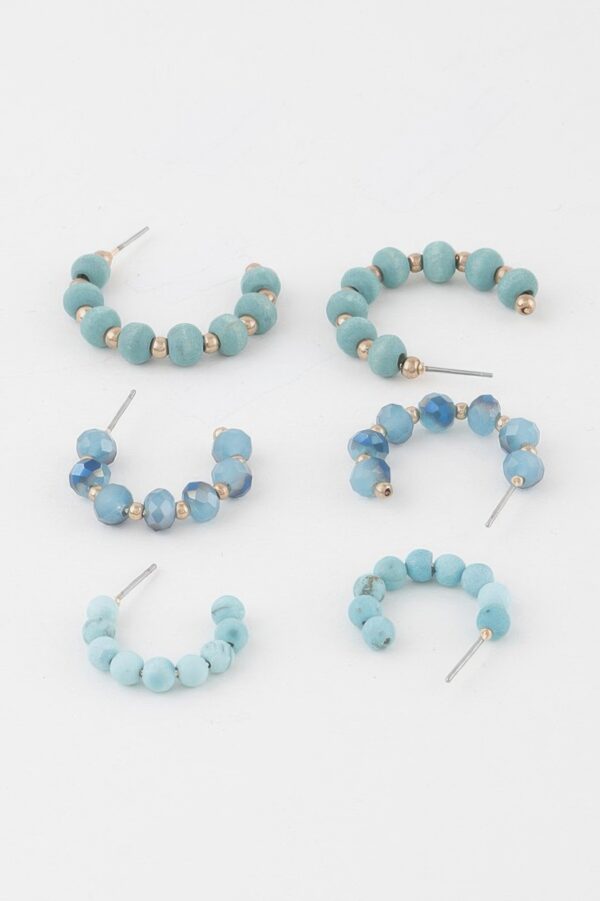 Crystal Bead Hoop Earrings Set – Sparkling Hoops