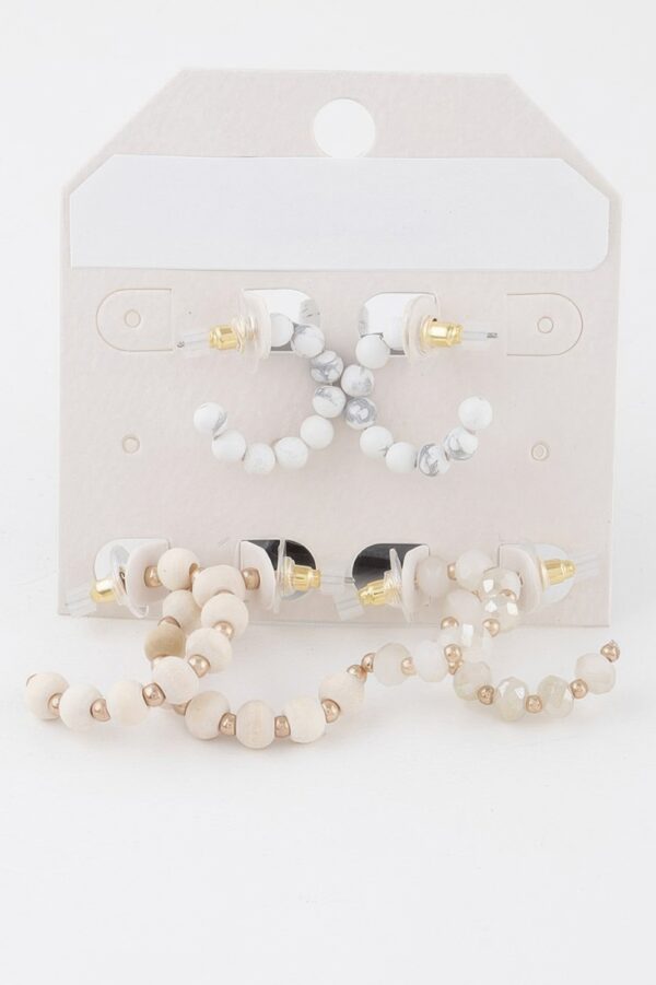 Crystal Bead Hoop Earrings Set – Sparkling Hoops