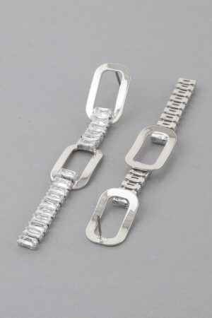 Crystal Chain Drop Earrings – Delicate Chain