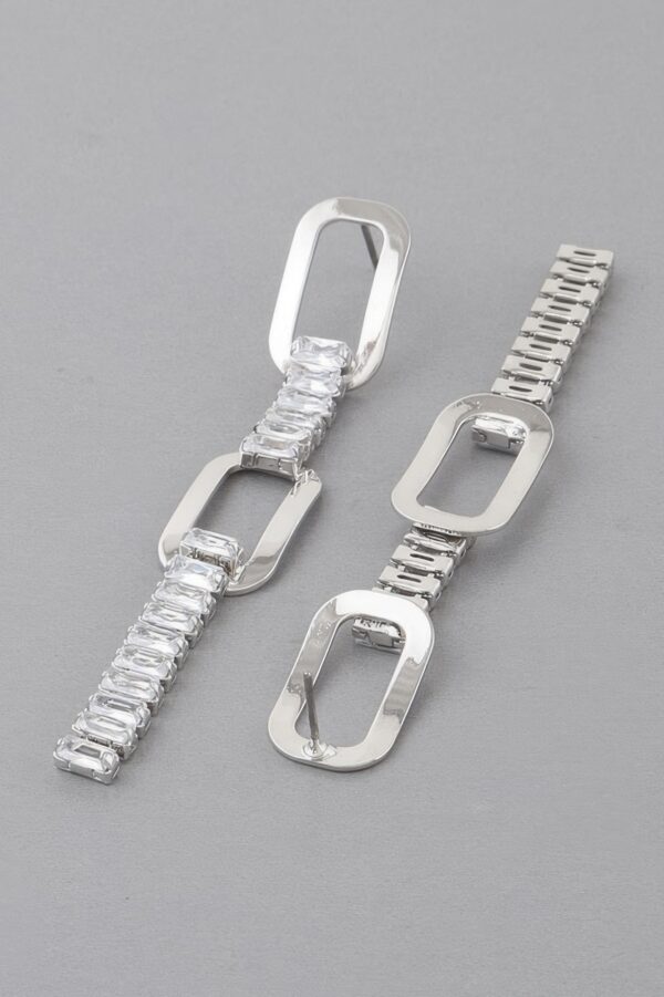Crystal Chain Drop Earrings – Delicate Chain