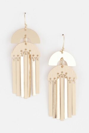Double Arch Bar Drop Earrings – Modern Geometric Drop
