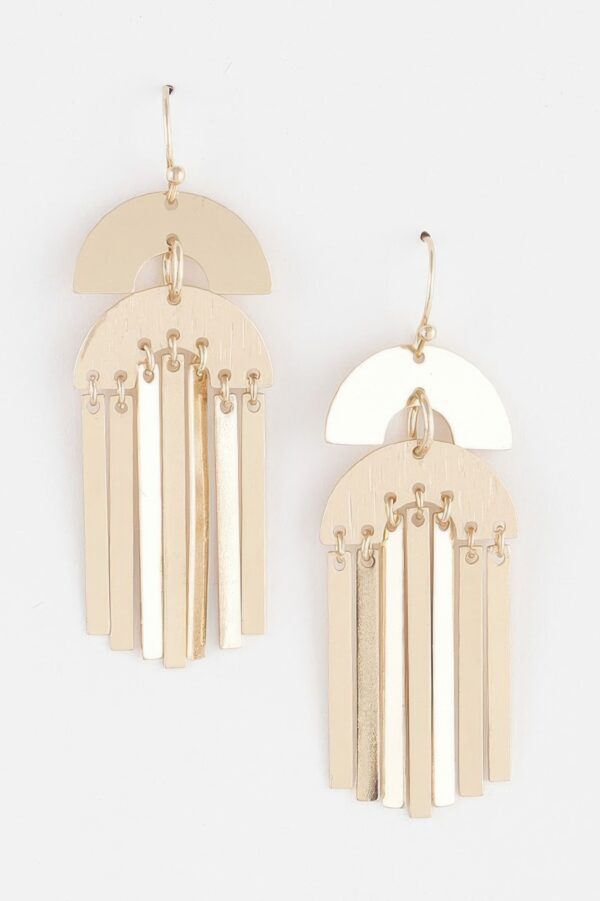 Double Arch Bar Drop Earrings – Modern Geometric Drop