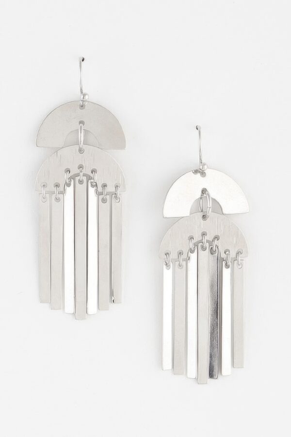 Double Arch Bar Drop Earrings – Modern Geometric Drop