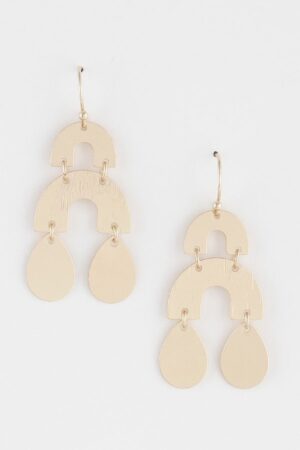 Double Arch Teardrop Earrings – Layered Geometric Drop