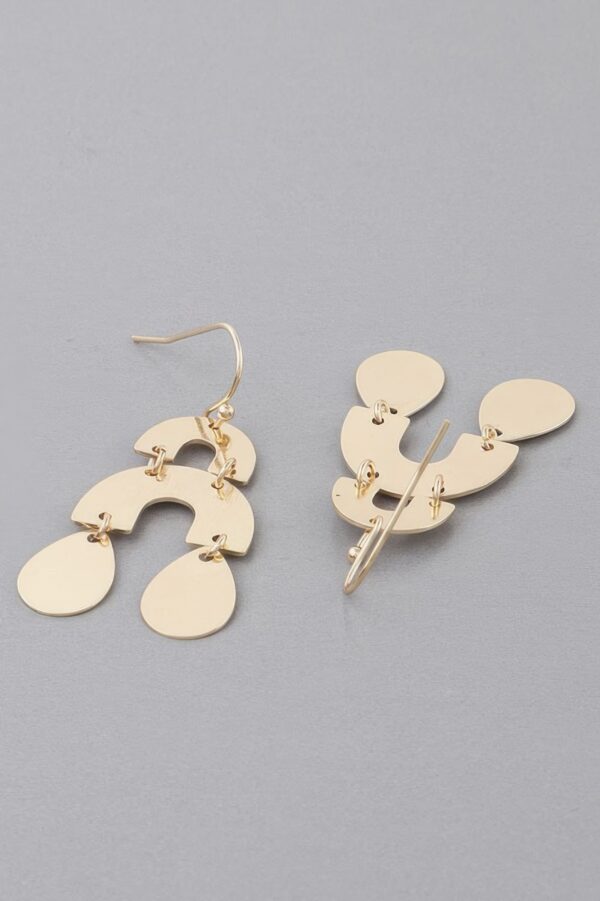 Double Arch Teardrop Earrings – Layered Geometric Drop
