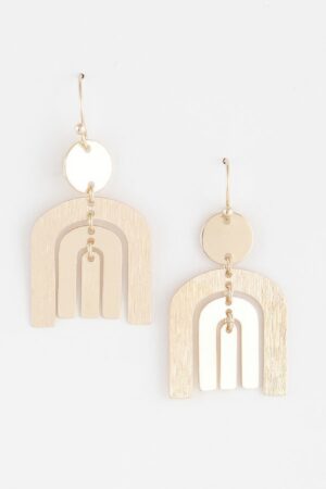 Triple Arch Drop Earrings – Layered Geometric Design
