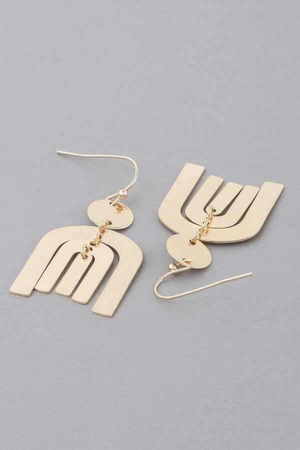 Triple Arch Drop Earrings – Layered Geometric Design