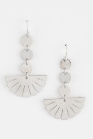 Circle Flower Drop Earrings – Layered Floral Drop