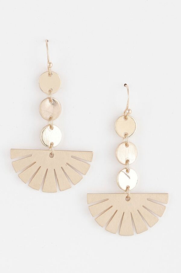 Circle Flower Drop Earrings – Layered Floral Drop