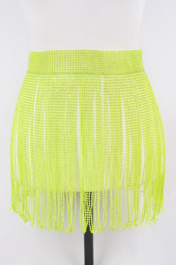 Rhinestone Fringe Waist Belt – Cascading Sparkle