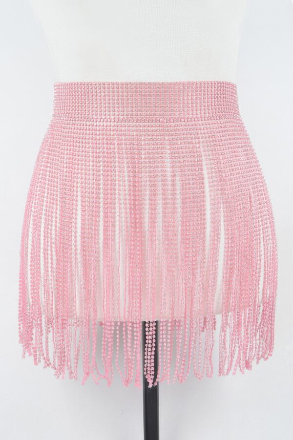 Rhinestone Fringe Waist Belt – Cascading Sparkle