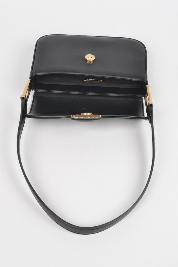 Faux Leather Shoulder Bag – Mixed-Metal Hardware