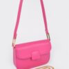 Faux Leather Shoulder Bag – Mixed-Metal Hardware
