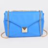 Faux Leather Flap Crossbody Bag – Mixed Metal Hardware