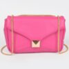 Faux Leather Flap Crossbody Bag – Mixed Metal Hardware