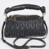 Quilted Faux Leather Top-Handle Bag – Mixed Metal Accents