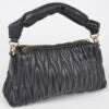 Quilted Faux Leather Top-Handle Bag – Mixed Metal Accents