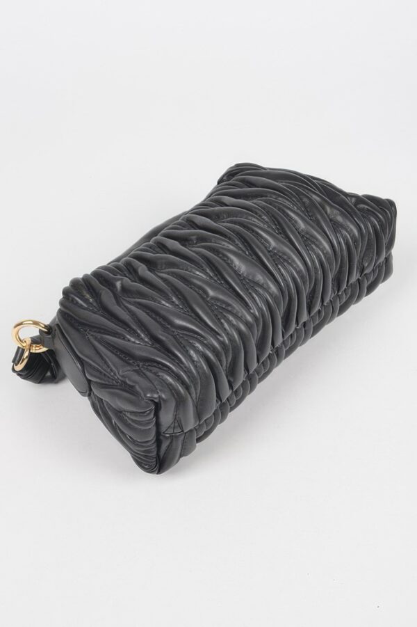 Quilted Faux Leather Top-Handle Bag – Mixed Metal Accents