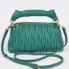 Quilted Faux Leather Top-Handle Bag – Mixed Metal Accents