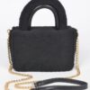 Plush Faux Fur Top-Handle Clutch Bag