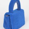 Plush Faux Fur Top-Handle Clutch Bag