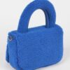 Plush Faux Fur Top-Handle Clutch Bag