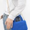 Plush Faux Fur Top-Handle Clutch Bag