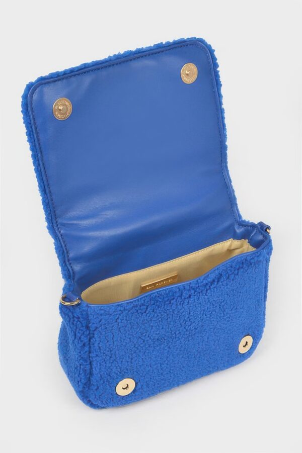Plush Faux Fur Top-Handle Clutch Bag