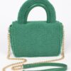 Plush Faux Fur Top-Handle Clutch Bag