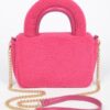 Plush Faux Fur Top-Handle Clutch Bag