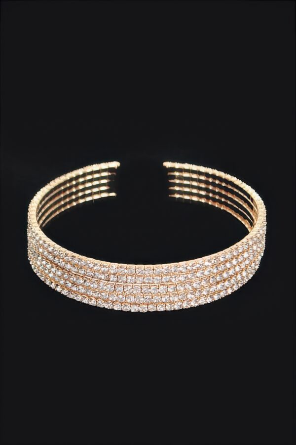 Wrap Rhinestone Bangle – Layered Sparkle Accent
