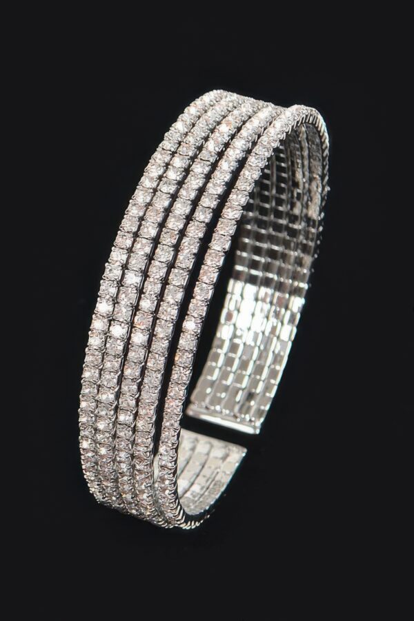 Wrap Rhinestone Bangle – Layered Sparkle Accent