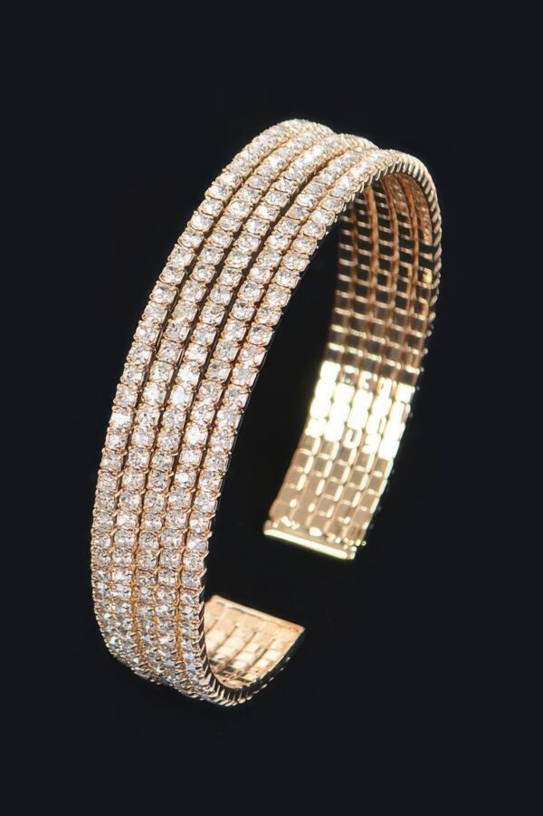 Wrap Rhinestone Bangle – Layered Sparkle Accent