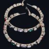 Multi-Rhinestone Hoop Earrings – Polished Circular Hoops