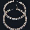 Multi-Rhinestone Hoop Earrings – Polished Circular Hoops