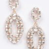 Rhinestone Oval Dangle Earrings – Elongated Drop