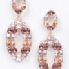 Rhinestone Oval Dangle Earrings – Elongated Drop