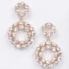 Rhinestone Round Dangle Earrings – Circular Drop