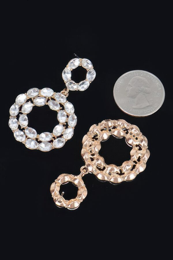 Rhinestone Round Dangle Earrings – Circular Drop