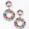 Rhinestone Round Dangle Earrings – Circular Drop