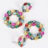 Rhinestone Round Dangle Earrings – Circular Drop