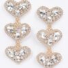 Triple Heart Gem Drop Earrings – Layered Sparkle