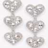 Triple Heart Gem Drop Earrings – Layered Sparkle