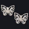 Butterfly Rhinestone Earrings – Clear Gem Silhouette