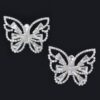 Butterfly Rhinestone Earrings – Clear Gem Silhouette